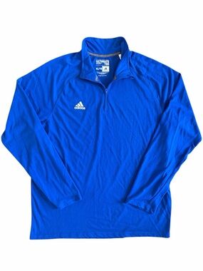 adidas Ultimate Tee 1/4 Zip Pullover Men’s XL Royal Blue Climalite